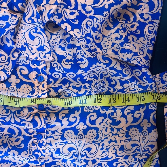 Francesca’s Blue, Peach,Romper, short set onsie,halter, button up, size small - Picture 12 of 16